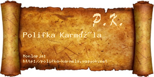 Polifka Karméla névjegykártya